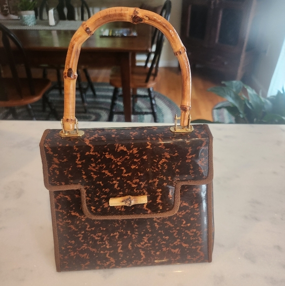 Vintage patent leather top handle purse - Picture 2 of 5